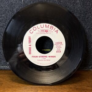 BRUCE & TERRY - RAINING IN MY‎ HEART / FOUR STRONG WINDS, COLUMBIA PROMO, 45 RPM